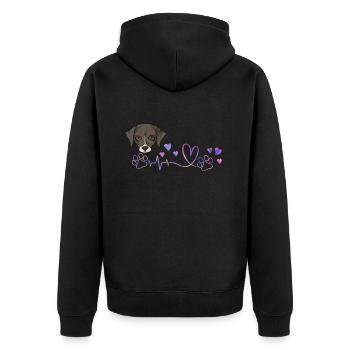 Whippet - Unisex Premium Bio Zip Hoodie - Schwarz - Hinten - Nico (187cm)