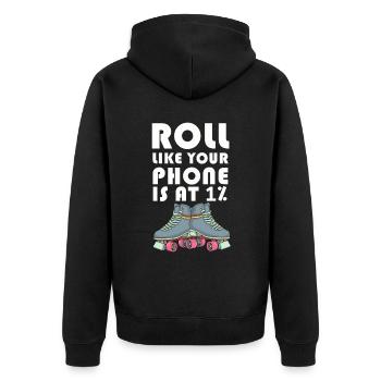 Inline Skater - Unisex Premium Bio Zip Hoodie - Schwarz - Hinten - Nico (187cm)