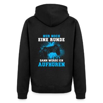 Zocker Geschenk Junge Gamer Controller Zocken - Unisex Premium Bio Zip Hoodie - Schwarz - Hinten - Nico (187cm)