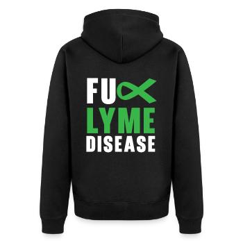 Lyme Disease Warrior Lyme Disease Awareness Month - Unisex Premium Organic Zip Hoodie - black - Back - Nico (187cm)