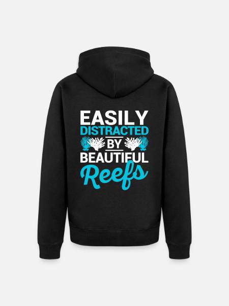 Lustiger Meeresbiologe Korallenriff - Unisex Premium Bio Zip Hoodie - Schwarz
