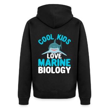 Funny marine biologist - Unisex Premium Organic Zip Hoodie - black - Back - Nico (187cm)
