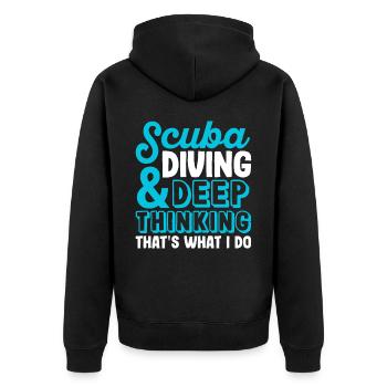 Funny diving marine biologist - Unisex Premium Organic Zip Hoodie - black - Back - Nico (187cm)