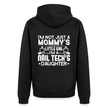 Nail Technician Nail Technician's Daughter - Unisex Premium Organic Zip Hoodie - black - Back - Nico (187cm)