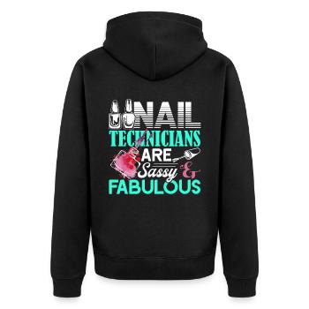 Nail Technician Nail Technician Sassy Fabulous - Unisex Premium Organic Zip Hoodie - black - Back - Nico (187cm)