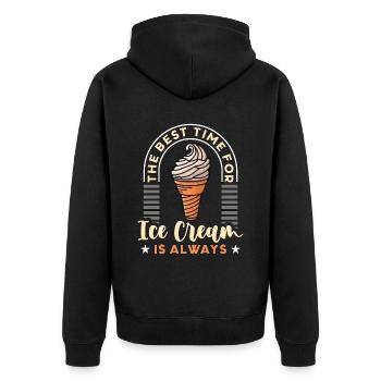 Crème glacée Le meilleur moment pour la crème glacée Glace sucrée - Veste à capuche bio Premium Unisexe - noir - Dos - Nico (187cm)