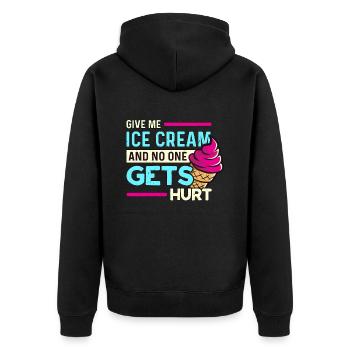 La crème glacée donne-moi de la crème glacée et de la glace sucrée congelée - Veste à capuche bio Premium Unisexe - noir - Dos - Nico (187cm)