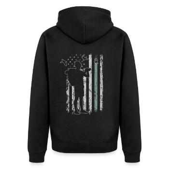 Observation des oiseaux Retro USA Flag 4 juillet - Veste à capuche bio Premium Unisexe - noir - Dos - Nico (187cm)