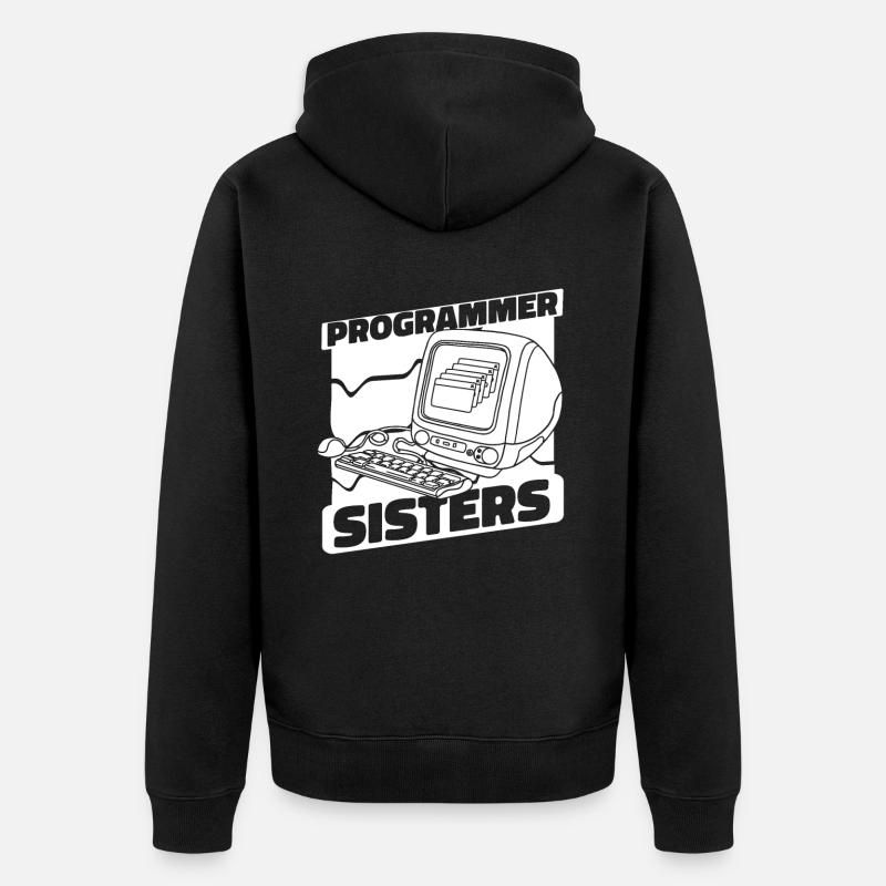Developer Coder Programmer Computer - Unisex Premium Organic Zip Hoodie - black