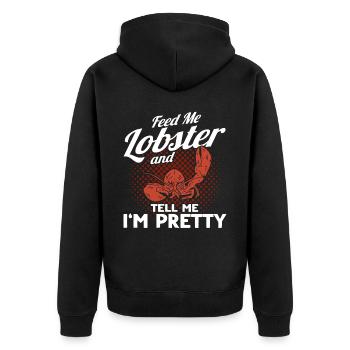 Meeresfrüchte Liebhaber Geschenk Meeresfrüchte - Unisex Premium Bio Zip Hoodie - Schwarz - Hinten - Nico (187cm)