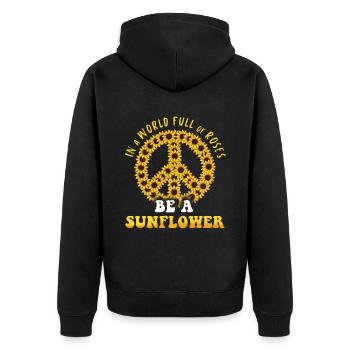 Hippie Peace Groovy Flowerpower Boho Woodstock - Veste à capuche bio Premium Unisexe - noir - Dos - Nico (187cm)