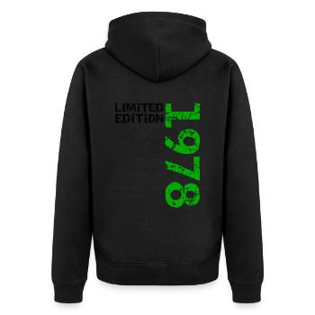 1978 édition limitée cadeau d’anniversaire femme mari - Veste à capuche bio Premium Unisexe - noir - Dos - Nico (187cm)