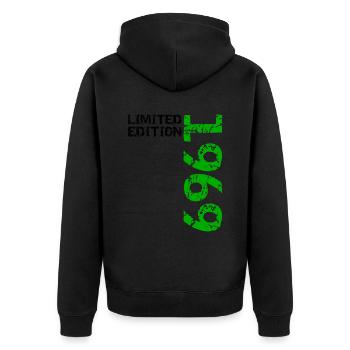 1969 édition limitée anniversaire cadeau femme mari - Veste à capuche bio Premium Unisexe - noir - Dos - Nico (187cm)
