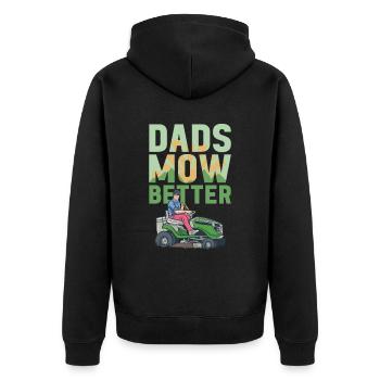 Lawn Mowing Funny Dad Father's Day Lawn Mower Lawn - Unisex Premium Organic Zip Hoodie - black - Back - Nico (187cm)