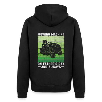 Lawn Mowing Funny Dad Father's Day Lawn Mower Lawn - Unisex Premium Organic Zip Hoodie - black - Back - Nico (187cm)