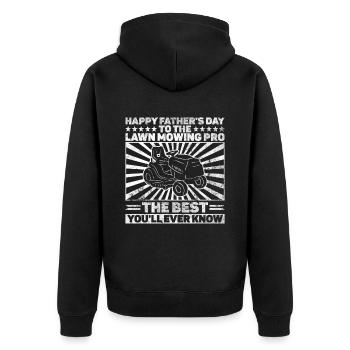 Tonte de pelouse Drôle de papa Fête des pères Tondeuse à gazon Pelouse - Veste à capuche bio Premium Unisexe - noir - Dos - Nico (187cm)