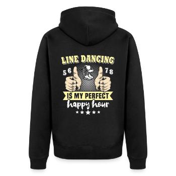 Line Dancing Perfect - Unisex Premium Bio Zip Hoodie - Schwarz - Hinten - Nico (187cm)