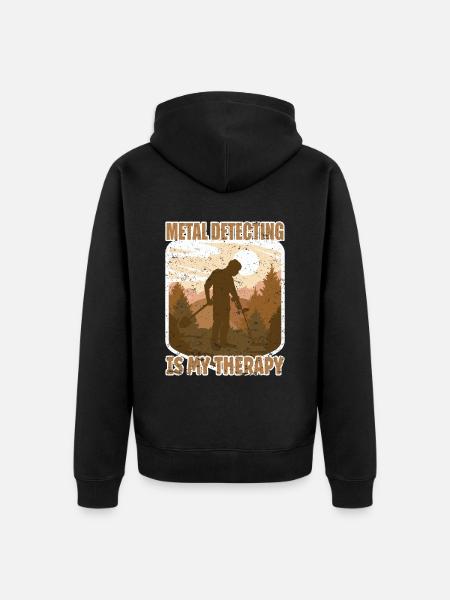 Metal Detecting Sondeln - Unisex Premium Bio Zip Hoodie - Schwarz