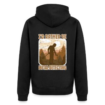 Rather Be Detecting Sondeln - Unisex Premium Organic Zip Hoodie - black - Back - Nico (187cm)