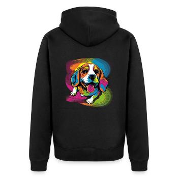 Dog Saying Beagle Design pour les amoureux des chiens - Veste à capuche bio Premium Unisexe - noir - Dos - Nico (187cm)