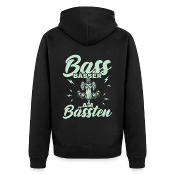 GOA Techno House Party EDM Festival Electro Rave - Unisex Premium Bio Zip Hoodie - Schwarz - Hinten - Nico (187cm)