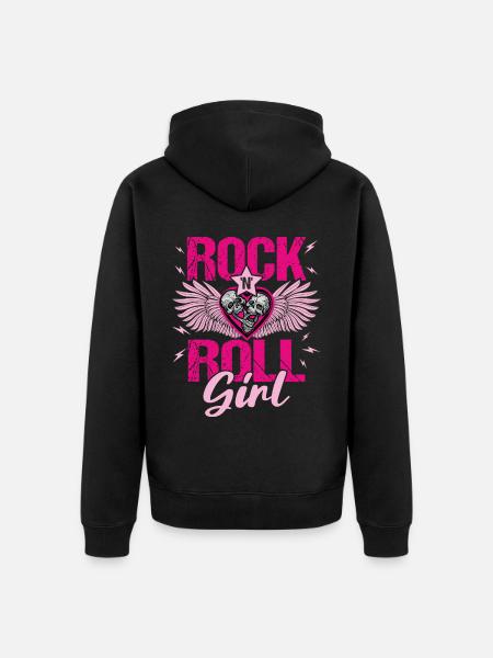 Rock 'n' Roll Girl Music, Dansen, Concert, - Uniseks Premium bio ziphoodie - zwart