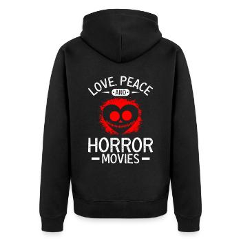 Zombie Horror Horror Film Festival + Halloween - Unisex Premium Organic Zip Hoodie - black - Back - Nico (187cm)