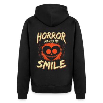 Zombie Horror Horror Film Festival + Halloween - Unisex Premium Organic Zip Hoodie - black - Back - Nico (187cm)