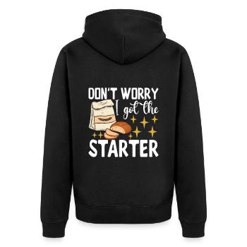 Bäcker Bäckerei Backen - Unisex Premium Bio Zip Hoodie - Schwarz - Hinten - Nico (187cm)