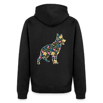 Australian Cattle Dog - Unisex Premium Bio Zip Hoodie - Schwarz - Hinten - Nico (187cm)
