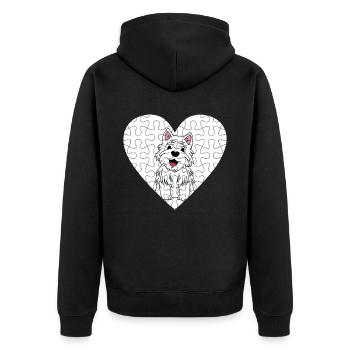 West highland terrier - Unisex Premium Organic Zip Hoodie - black - Back - Nico (187cm)