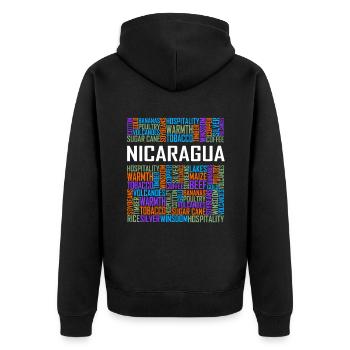 Nicaragua - Words - Unisex Premium Organic Zip Hoodie - black - Back - Nico (187cm)