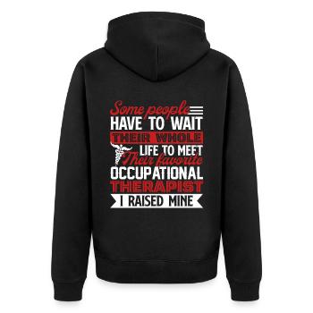 Cool Occupational Therapist Parents - Unisex Premium Organic Zip Hoodie - black - Back - Nico (187cm)