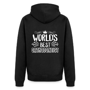 Orthodontist World's Best Orthodontist - Unisex Premium Organic Zip Hoodie - black - Back - Nico (187cm)