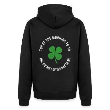 Clover St. Paddy’s Day Top Of The Morning - Veste à capuche bio Premium Unisexe - noir - Dos - Nico (187cm)