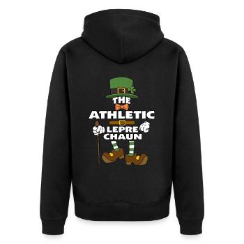 Le lutin athlétique St Patrick - Veste à capuche bio Premium Unisexe - noir - Dos - Nico (187cm)