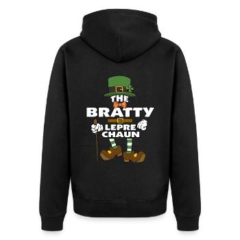 Le lutin Bratty St Patrick’s Day - Veste à capuche bio Premium Unisexe - noir - Dos - Nico (187cm)