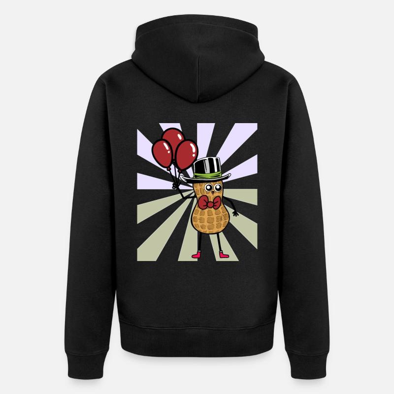 Cacahuète Gaieté Joyeux anniversaire - Veste à capuche bio Premium Unisexe - noir