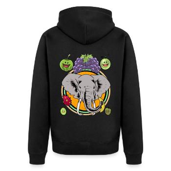 Eléphant Fruits d’été Fruits Vitamines Enfants en bonne santé - Veste à capuche bio Premium Unisexe - noir - Dos - Nico (187cm)