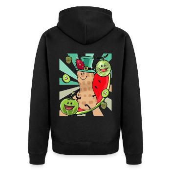 fruits juteux fruit plaisir arachide vitamines noix - Veste à capuche bio Premium Unisexe - noir - Dos - Nico (187cm)