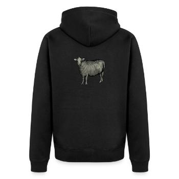 Galloway Rind I Schottland Rinderzucht für - Unisex Premium Bio Zip Hoodie - Schwarz - Hinten - Nico (187cm)