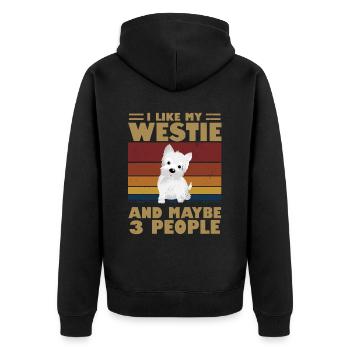 West highland terrier - Unisex Premium Organic Zip Hoodie - black - Back - Nico (187cm)