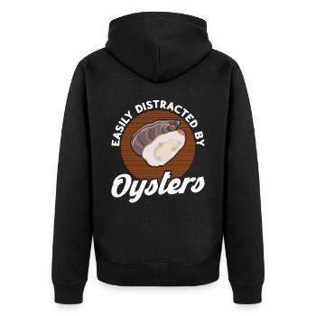 Meeresfrüchte Liebhaber Geschenk Meeresfrüchte - Unisex Premium Bio Zip Hoodie - Schwarz - Hinten - Nico (187cm)