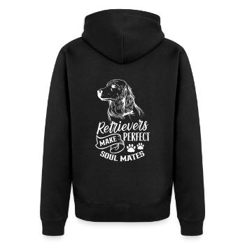 Retrievers are perfect soulmates dog - Unisex Premium Organic Zip Hoodie - black - Back - Nico (187cm)