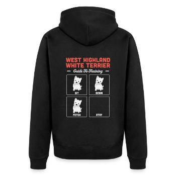 West highland terrier - Unisex Premium Organic Zip Hoodie - black - Back - Nico (187cm)
