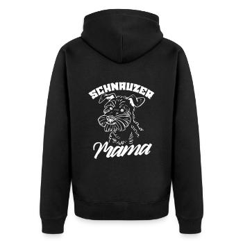 Schnauzer Mama Mädchen Hund Haustier Schnauzers - Unisex Premium Bio Zip Hoodie - Schwarz - Hinten - Nico (187cm)
