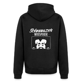 Schnauzer Whisperer Pet Schnauzers Dog - Unisex Premium Organic Zip Hoodie - black - Back - Nico (187cm)