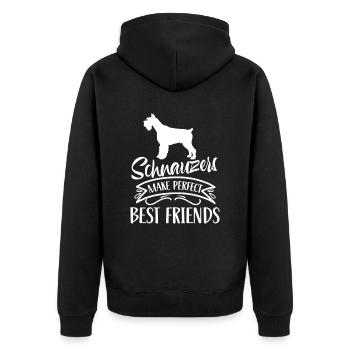 Schnauzer Die Perfekten Besten Freunde Schnauzers - Unisex Premium Bio Zip Hoodie - Schwarz - Hinten - Nico (187cm)