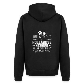 La vie sans Hollandse Herder - Veste à capuche bio Premium Unisexe - noir - Dos - Nico (187cm)