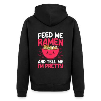 Ramen Noodle Soup Japanese Kawaii Gift Ramen - Unisex Premium Organic Zip Hoodie - black - Back - Nico (187cm)